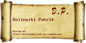 Dolinszki Patrik névjegykártya